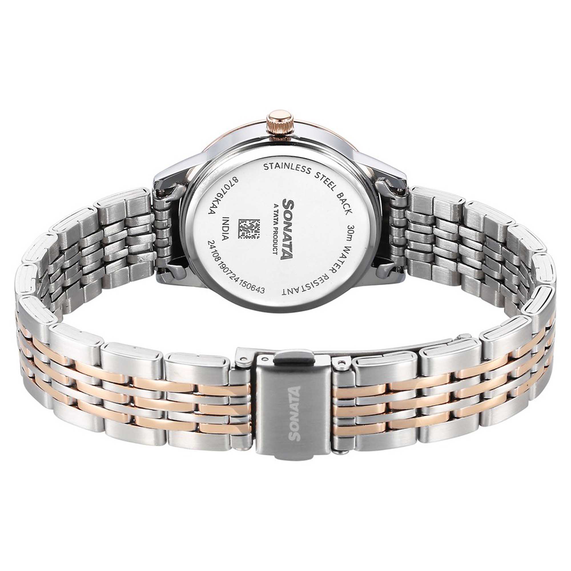 Picture of Sonata Blue Round Dial Multicolour Strap Watch For Ladies