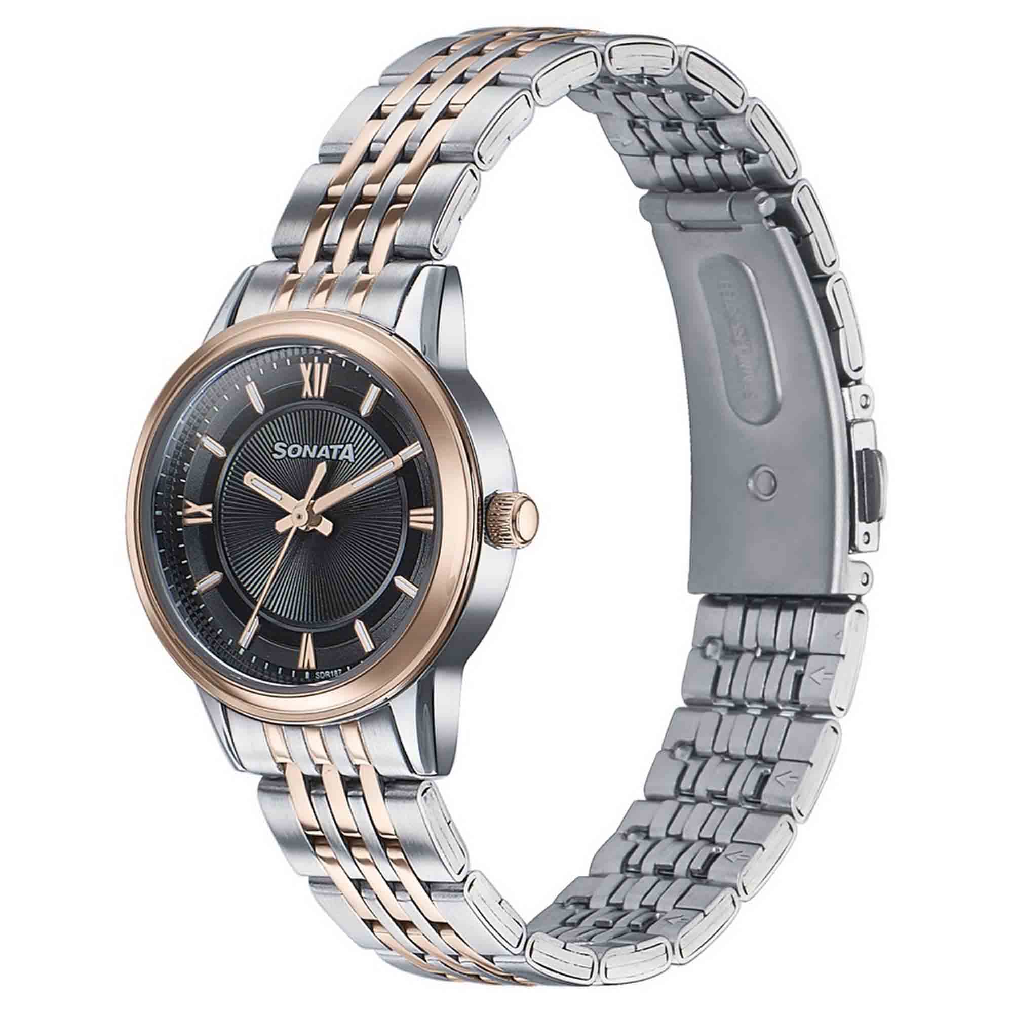 Picture of Sonata Blue Round Dial Multicolour Strap Watch For Ladies