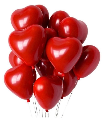 Picture of Heart Shaped Love Balloon - Pack of 20 Pieces - Red