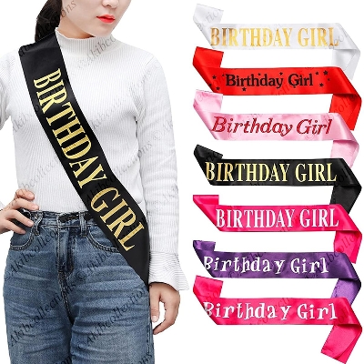 Picture of Birthday Girl Sash - Birthday Sash Birthday Party Favors, Supplies and Decorations - Multicolor