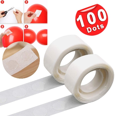 Picture of 100 pcs Super Sticky Double-Sided Adhesive Dot Fixed For Balloon Birthday, Anniversary, Wedding Party Decoration - Multicolor