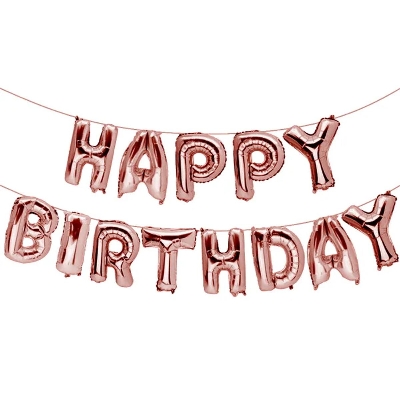 Picture of Rose Gold Happy Birthday Foil Balloon For Birthday Decoration