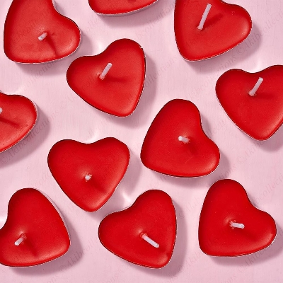 Picture of Heart Shaped Love Candle - 10 PCS - Red