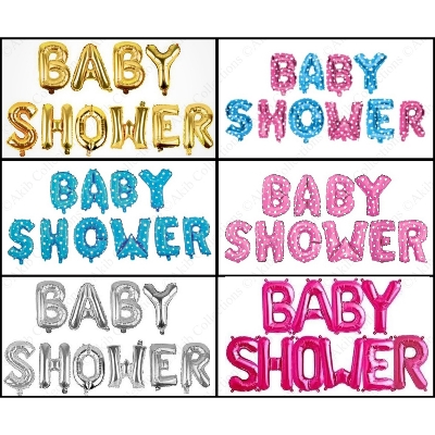 Picture of Baby Shower Balloon Banner, Aluminum Foil Letters Banner Balloons For New Born Celebration Welcome Baby Boy Girl