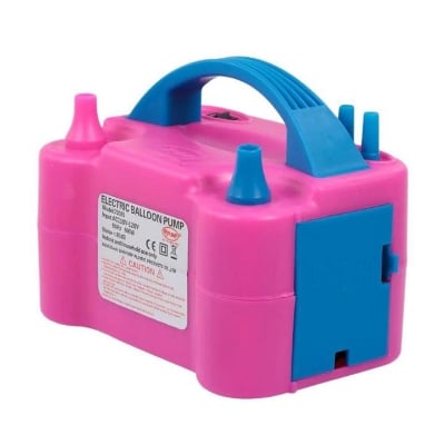 Picture of Electric Balloon Pump with Double Nozzle Inflator Blower Portable Pump for Party, Wedding, Birthday, Promotional Measurements and Festival Decoration - Pink