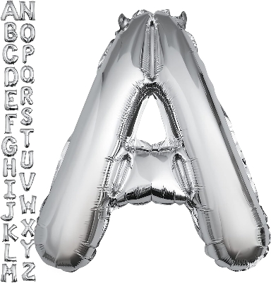 Picture of Silver Letter Balloon, Alphabet Foil Helium Balloons for Birthday Party Celebration Wedding Anniversary Baby Shower Decorations Supplies Alphabet