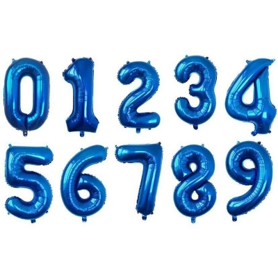 Picture of 32inch Number s Blue Helium Balloons 0-9 Birthday Party Decorations, Anniversary Decorations