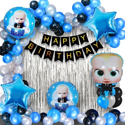 Picture of Boss Baby Theme Birthday Decoration Set for Boys, Blue, Birthday Party Decoration Set, Baby Shower, Children's Department