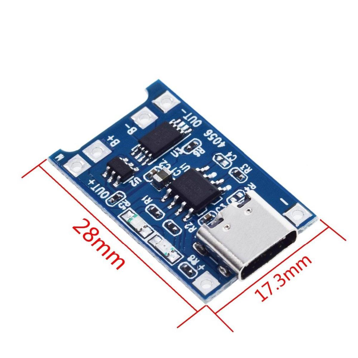 Picture of TP4056 Dual Protection Lithium-ion Battery Charging Module (Type C USB Input) (Silver)