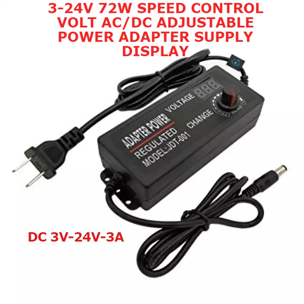 Picture of 775 Motor Power Supply Adapter Charger with LED Voltmeter Adjustable AC 220V to DC 3V-24V 3A Lighting Power Supply for LED Light (Black)
