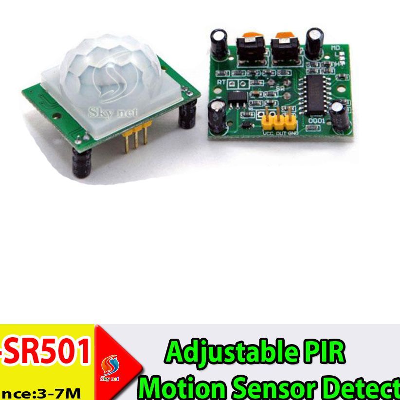 Picture of HC-SR501 Motion Sensor Detector Module Adjust IR Pyroelectric Infrared PIR Module for arduino Diy Kit (Silver)