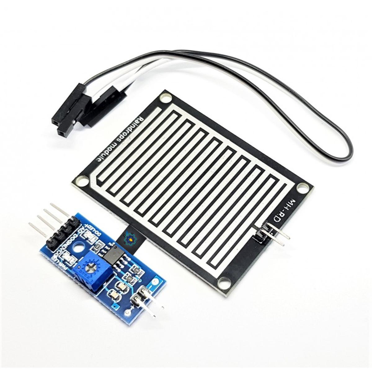 Picture of Large Area Rain Sensor DC 3V 5V Weather Raindrops Rainwater Module Rain Sensors With Digital & Analog Output Rain Humidity Detection Sensor (Silver)