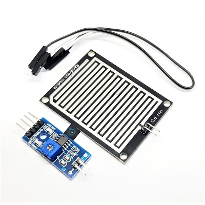 Picture of Large Area Rain Sensor DC 3V 5V Weather Raindrops Rainwater Module Rain Sensors With Digital & Analog Output Rain Humidity Detection Sensor (Silver)
