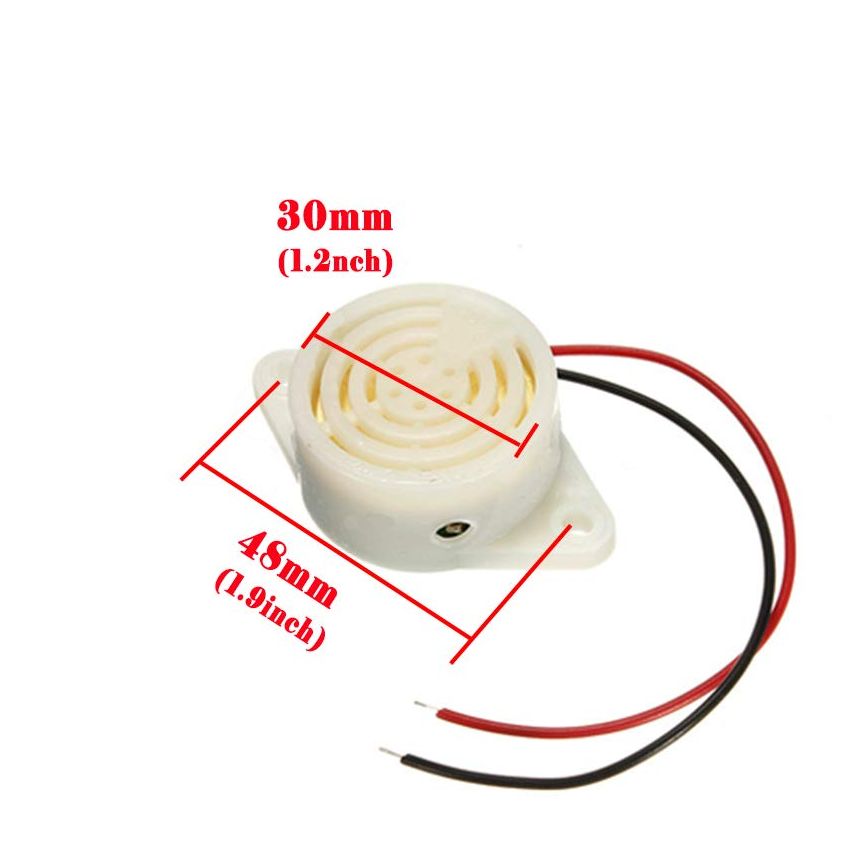 Picture of Best Quality 3-24V Piezo Buzzer Alarm Continuous Tone (White)