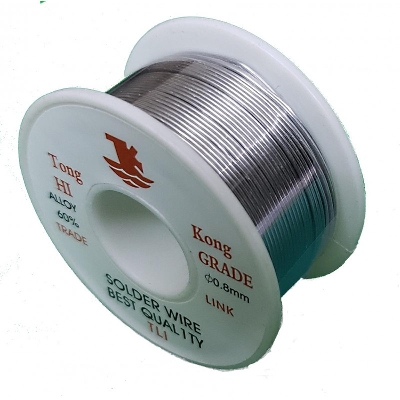 Picture of Tong Kong Soldering Lead 60% Alloy Welding Solder Wire Spool Reel 0.8mm DIY Hobbyists Electronics (Silver)