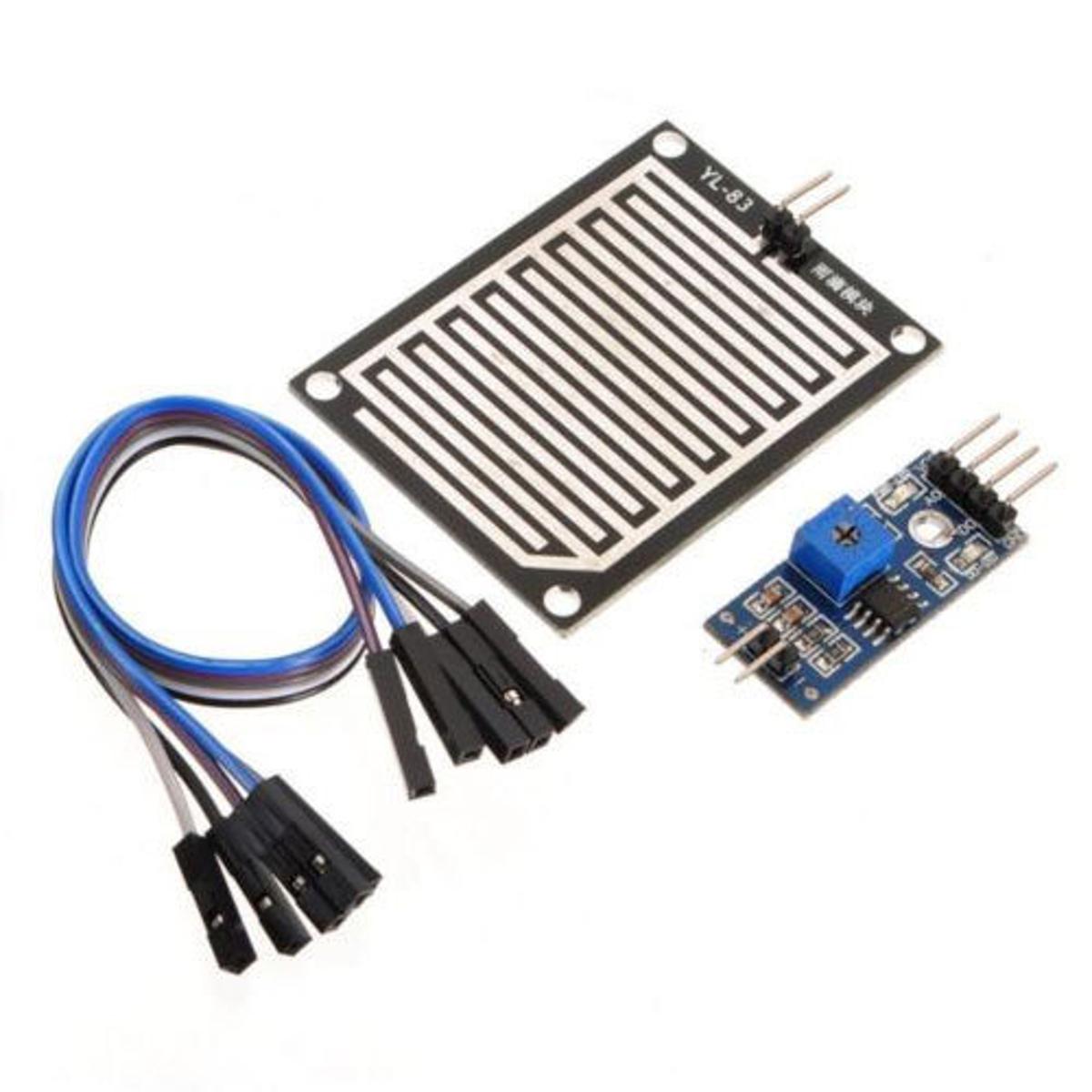 Picture of RAIN SENSOR Large Area Rain Sensor DC 3V 5V Weather Raindrops Rainwater Module Rain Sensors With Digital & Analog Output Rain Humidity Detection Sensor Electronics Circuitry & Parts (Silver)