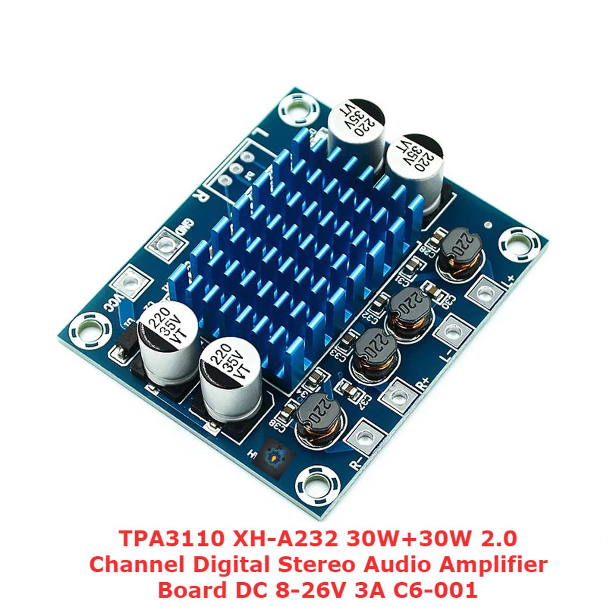 Picture of TPA3110 XH-A232 30W+30W 2.0 Channel Digital Stereo Audio Amplifier Board DC 8-26V 3A C6-001