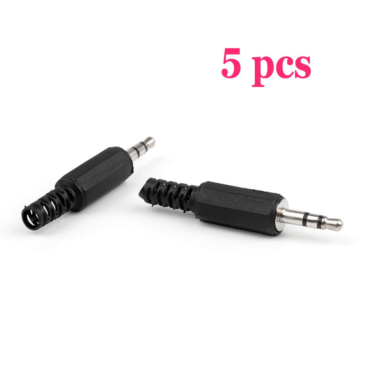 Picture of 3.5mm Stereo Male Plug Jack Audio Adaptor Connectors Plastic solder- 5 PCS