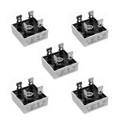 Picture of Silver KBPC3510 1000 Volt Bridge Rectifier 3510 Diode 35A 1000V AC To DC Single Phase Metal Housing 4 Pins Leads 35A Diode 1000V KBPC3510Bridge Rectifier 3510 Full Wave Bridge Rectifier Diode (Multicolor)