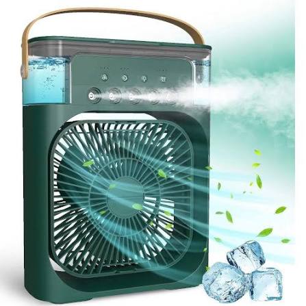 Picture of 7 Colors LED Night Light USB Portable Air Cooler Fan Air Conditioner Light Desktop Air Cooling Fan Humidifier Purifier Bedroom (Green)