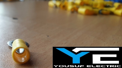 Picture of Cable Lug 4-6 Rm Terminal round type O type Lugs insulated Connector Clip 4-6 Rm Copper 100 Piece Pack - Yellow