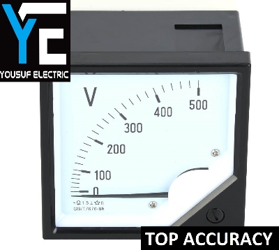 Picture of Panel Voltage Meter Analog square volt meter analog Voltmeter 0-500V Top Quality accuracy - White