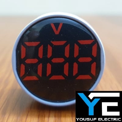 Picture of Digital Voltage Meter Ac60-500V Mini 22Mm Ad16 Ac Voltage Panel Meter Indicator Volt Lamp Round Digital Display Volt Meter - Multimeter