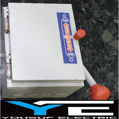 Picture of change over switch 30 ampere dp double phase manual motor reverse forward switch transfer switch - Off White