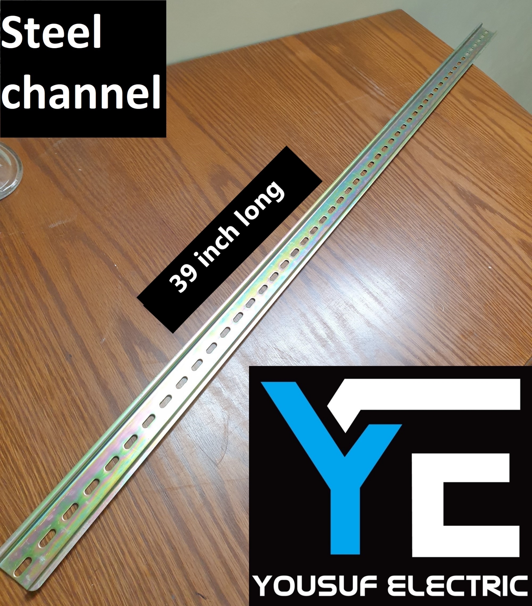 Picture of MCB Channel mounting bracket 2 piece pack sp dp tp channel steel Din rail channel high grade - Yellow
