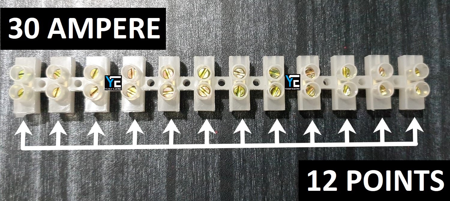 Picture of Terminal block 30 ampere connector 2 stick Electrical Wire Connector 30 Ampere - White