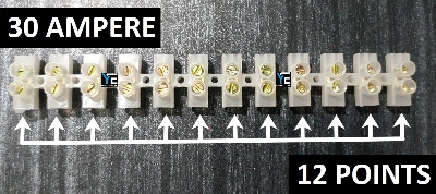 Picture of Terminal block 30 ampere connector 2 stick Electrical Wire Connector 30 Ampere - White