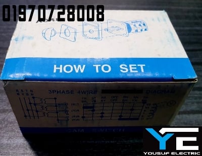 Picture of Ammeter selector switch on off Rotary switch 3 phase 3 way 3 position Ampere selector switch LW26-20 20A reverse forward cam switch - Black