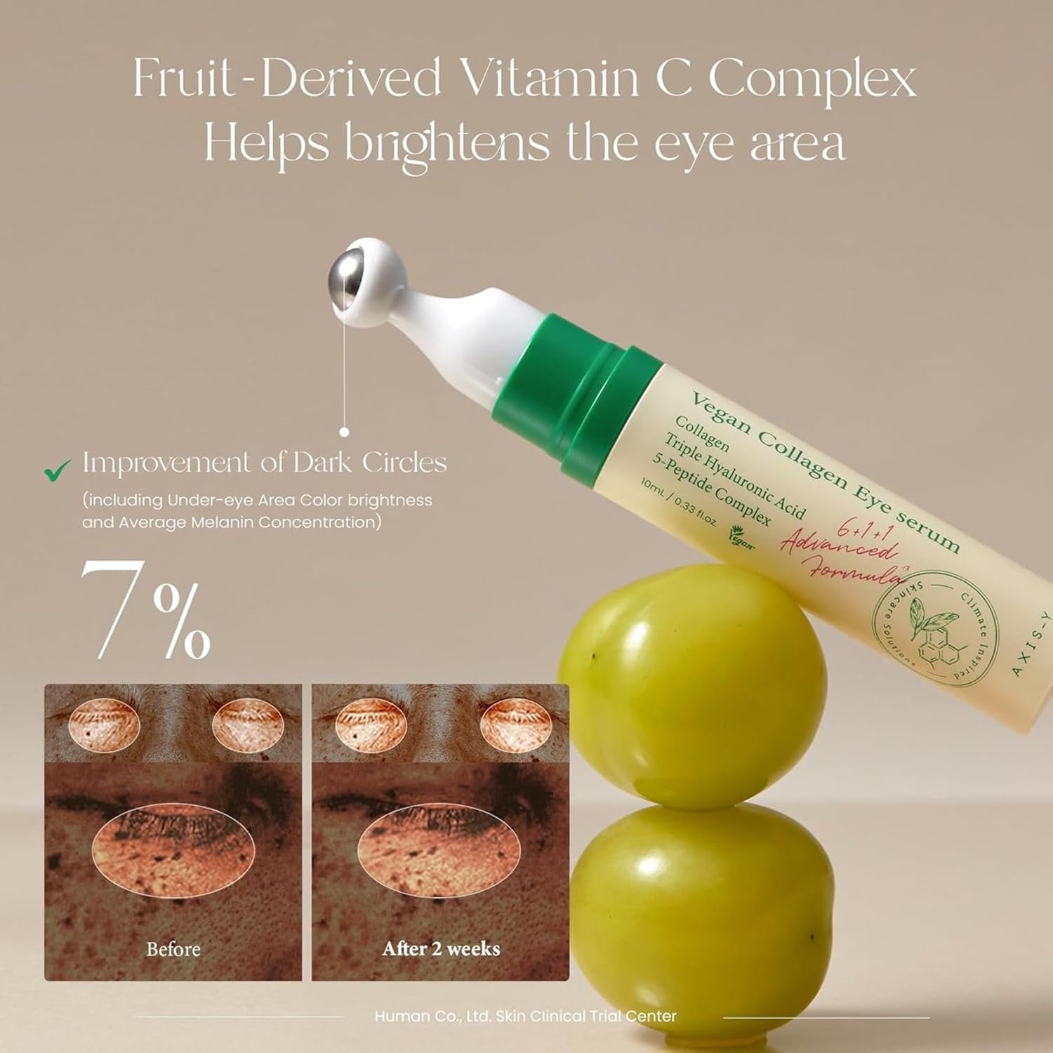 Picture of AXIS-Y Vegan Collagen Eye Serum with CoolTouch Applicator – Hydrating, Brightening & Anti-Puffiness Treatment