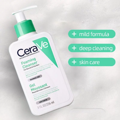 Picture of CeraVe Foaming Cleanser – Gentle Face Wash for Normal to Oily Skin 236 ml(White)