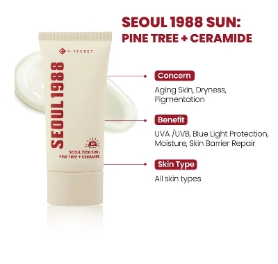 Picture of K-Secret Seoul 1988 Sun Cream SPF 50+ PA++++ with Pine Tree & Ceramide 50ml