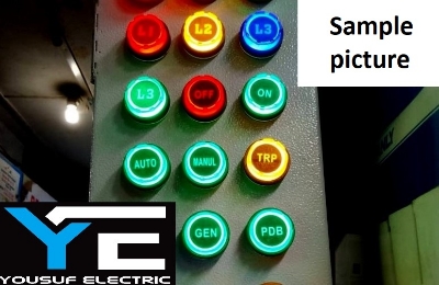 Picture of 22mm ROUND Indicator Lamp L1L2L3 (3 piece) 1set Panel Mount 22mm Round Panel AC 220V LED Digital Display Indicator Light AC 12-500V Line Powerpoints - Red