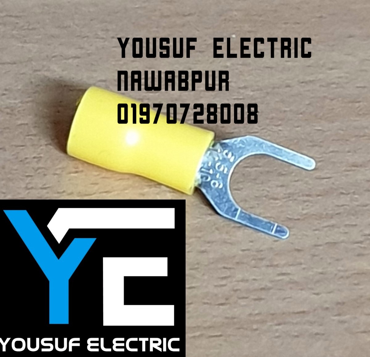 Picture of Cable Lug 4-6 Rm Terminal Y-U type Lugs insulated Connector Clip 4-6 Rm Copper 100 Piece Pack - Yellow