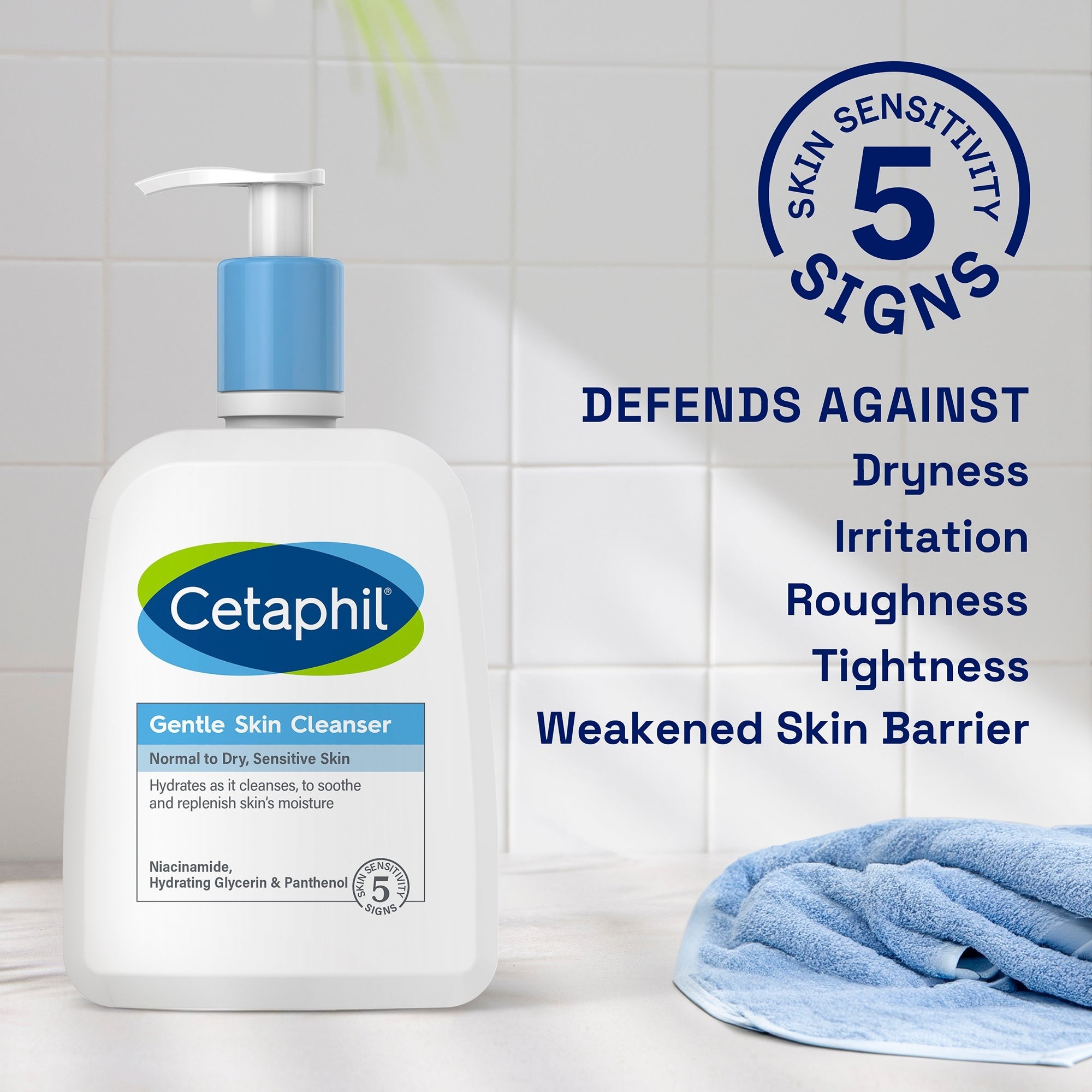 Picture of Cetaphil Gentle Skin Cleanser – Hydrating & Soothing for Sensitive Skin (500ml)-(White)