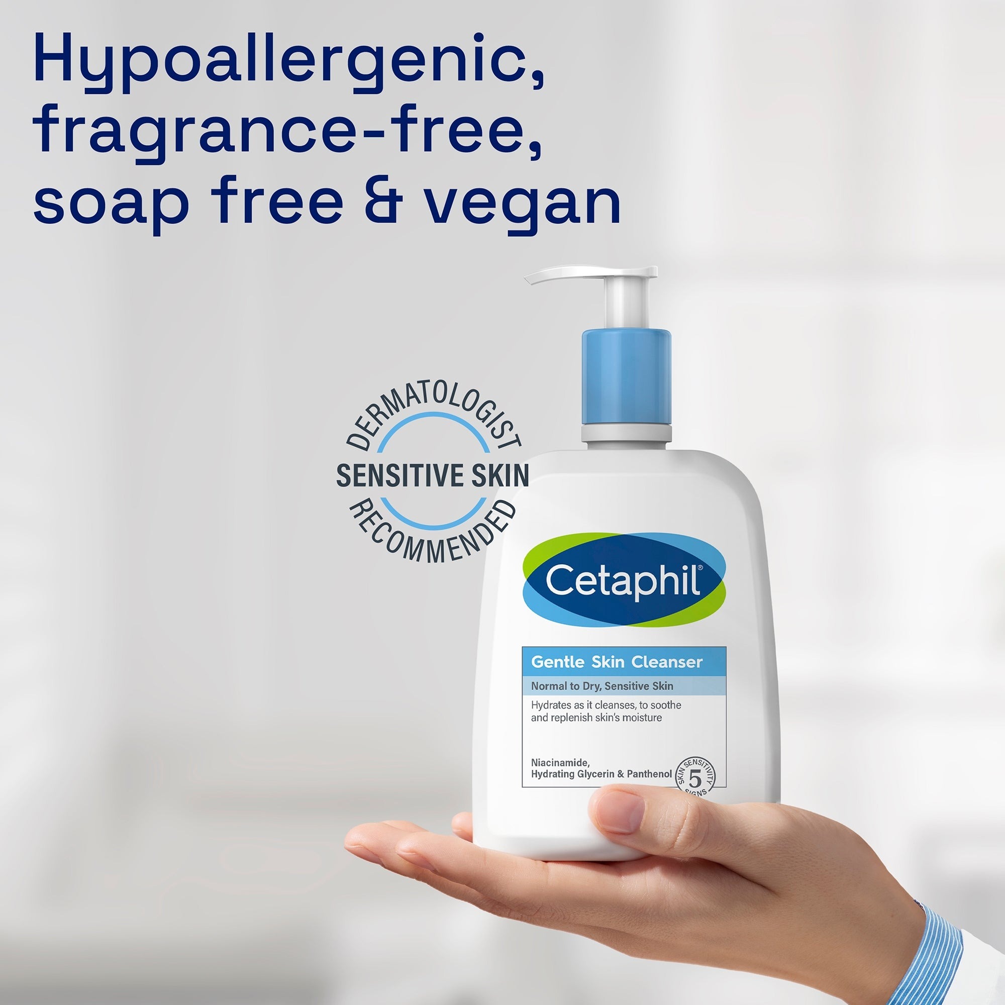 Picture of Cetaphil Gentle Skin Cleanser – Hydrating & Soothing for Sensitive Skin (500ml)-(White)
