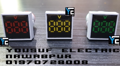 Picture of Digital Voltage Meter Ac60-500V Mini 22Mm Ad16 Ac Voltage Panel Meter Indicator Volt Lamp Square Digital Display Volt Meter - Multimeter