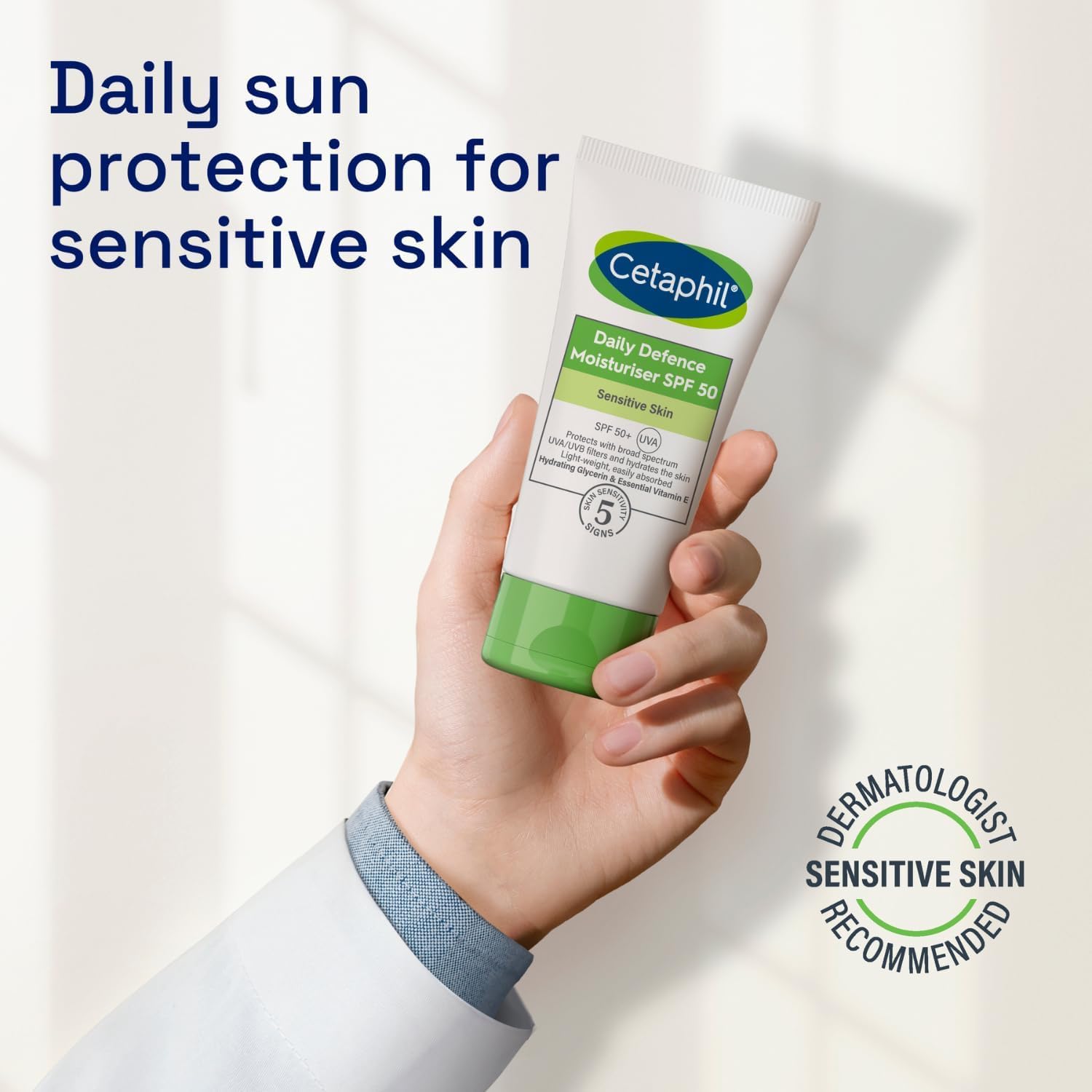 Picture of Cetaphil UVA/UVB Defense SPF 50+ Face & Body Moisturiser 50ml