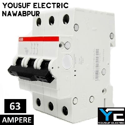 Picture of Abb Mcb 63 Ampere Tp High Grade China Miniature Circuit Breaker three Pole three Phase - Power Bank Circuit - White
