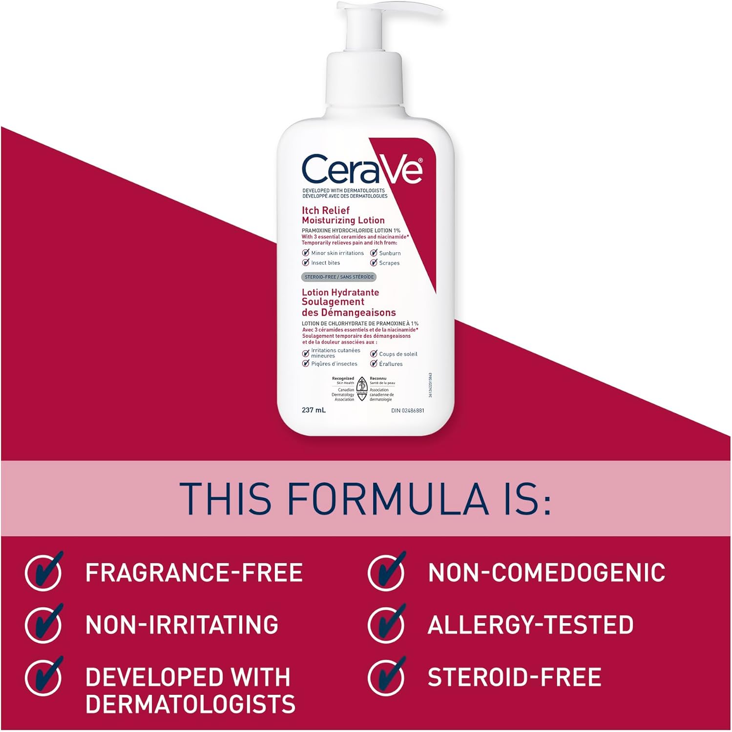 Picture of CeraVe Itch Relief Moisturizing Lotion – Fast-Acting, Steroid-Free Comfort for Irritated Skin 237 ml