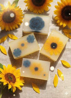 Picture of Handmade Sunflower Glycerine Soap – 100gm | Natural Handmade Beauty Bar for Soft, Supple Skin