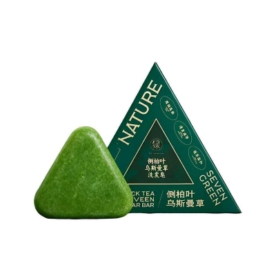 Picture of Seven Nature Herbal Soap Shampoo Bar – Natural Organic Formula, Calms Scalp & Strengthens Hair for All Hair Types 120 gm-(Green)