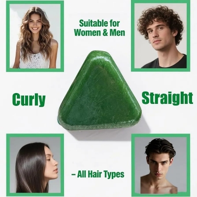 Picture of Seven Nature Herbal Soap Shampoo Bar – Natural Organic Formula, Calms Scalp & Strengthens Hair for All Hair Types 120 gm-(Green)