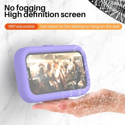 Picture of 360° Rotation Waterproof Shower Phone Holder with Angle Adjustable, Wall Mounted Phone Holder for Bathroom Kitchen