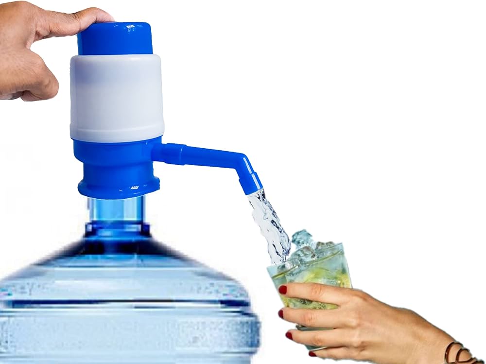 Picture of Water Bottle Pump Drinking Water Pump Portable Manual Hand Press Dispenser Water Pump - Multicolor