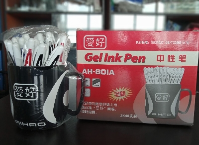 Picture of Top Brand Promotions 48pcs 3 color Gel Pen AIHAO 801A 0.5mm Cap Neutral Ink Pen - Multicolor