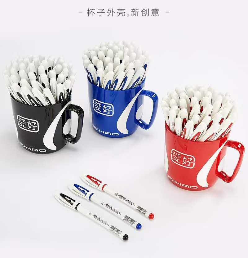Picture of Top Brand Promotions 48pcs 3 color Gel Pen AIHAO 801A 0.5mm Cap Neutral Ink Pen - Multicolor